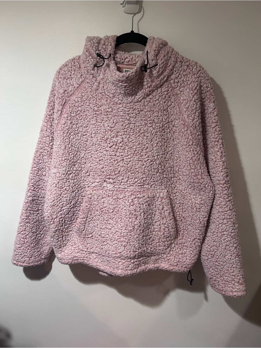 PINK Victoria's Secret Light Pink Sherpa Pullover Hoodie